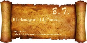 Birkmayer Tímea névjegykártya